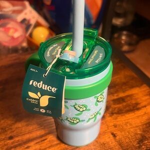 Reduce Kids Cold Cup with Straw - Blue and Green
